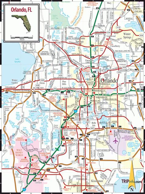 Orlando Map - Central Florida Attractions Map - Printable Maps