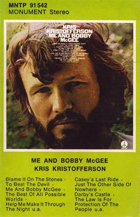 Kris Kristofferson - Me And Bobby McGee (1972, Cassette) | Discogs