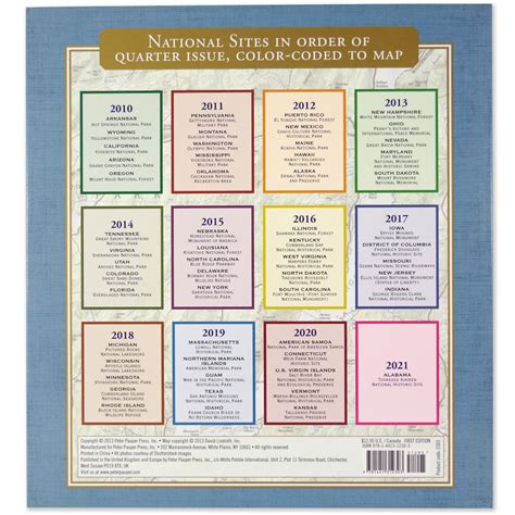 National Parks Commemorative Quarters Collector's Map 2010-2021 ...