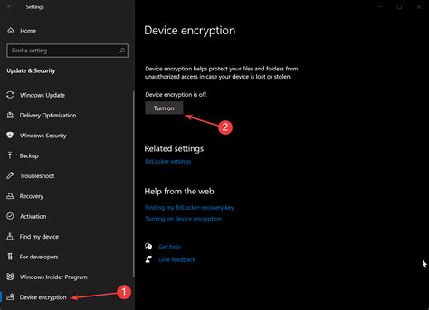 How to enable device encryption on Windows 10