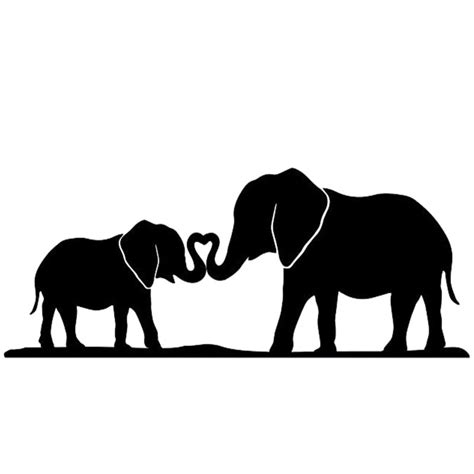 Mom And Baby Elephant Silhouette at GetDrawings | Free download