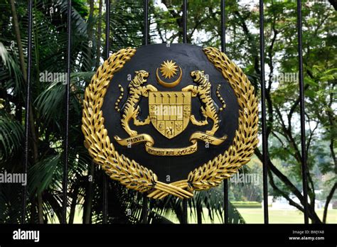 THe Royal crest on the fence of the Istana Negara (National Palace) in ...