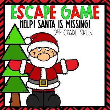 Help! Santa's Missing! Escape Room 2nd grade Math Skills by CreatedbyMarloJ