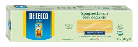 De Cecco 100% Organic Spaghetti No.12 Pasta, 12 oz - Walmart.com