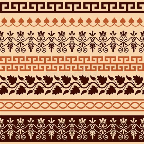 Ancient Greek Pattern - Seamless Set of Antique Borders from Greece ...