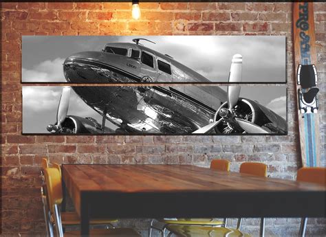 Large Vintage Airplane Wall Art Decor / Vintage Aircraft Picture On ...