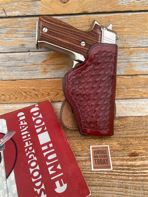 Vintage Don Hume Brown Basket Paddle Holster For Sig Sauer P220 P226 2 – vintagegunleather