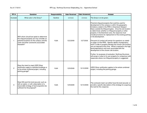 8+ Construction RFI Templates - Word Excel Fomats