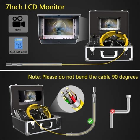 Sewer Camera 100ft with Locator, 512Hz Sonde Transmitter Plumbing Camera Snake with DVR Recorder ...