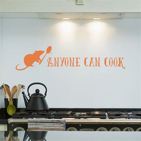 Amazon.com: Anyone Can Cook - Wall Quote Decal: Handmade