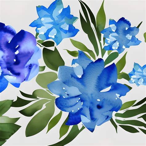 Blue Watercolor Flowers Clipart · Creative Fabrica