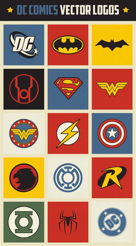 Free Retro DC Comics Vector Logo Icons