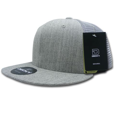 Fitted Flat Bill Trucker Hats, Retro Fitted Cotton Cap, Mesh Back - De – The Park Wholesale