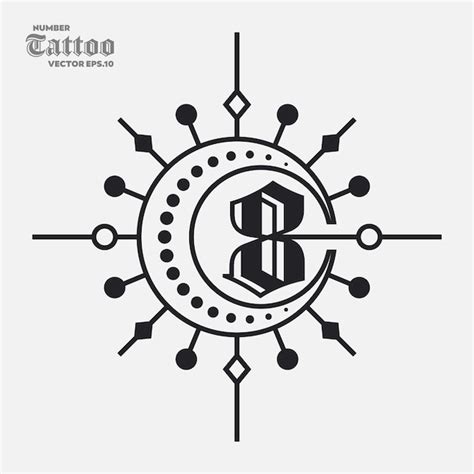 Premium Vector | Number 8 Tattoo Logo