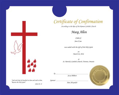 Roman Catholic Certificate of Confirmation (Packs of 10 or 50) – $14.95 ...