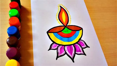 Diwali Diya Drawing || How to Draw Easy Diya for Diwali Step by Step ...