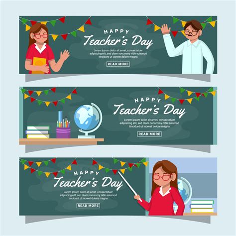 Happy Teacher's Day Banner Collection 2202337 Vector Art at Vecteezy