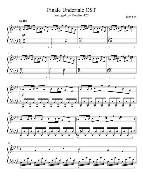 Finale- Undertale OST Sheet music for Piano (Solo) | Musescore.com