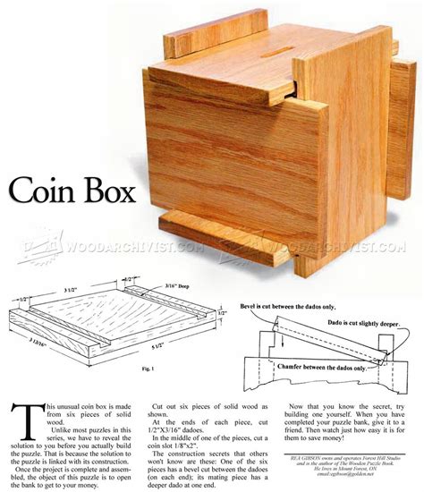 Coin Box Plans • WoodArchivist