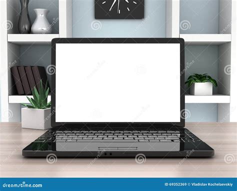 Laptop view front stock illustration. Illustration of blank - 69352369