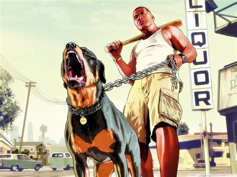 Chop and franklin grand theft auto v wallpaper | Wallpaper Wide HD