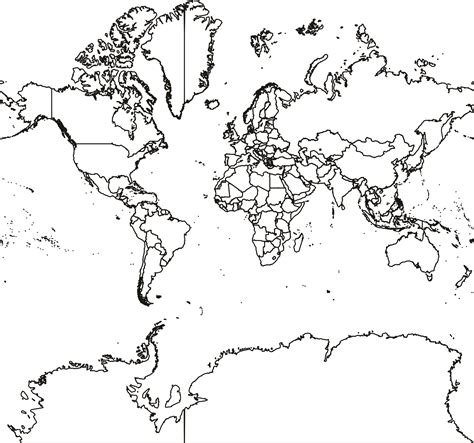 Digital world map mercator projection (free) | The World of Maps.com