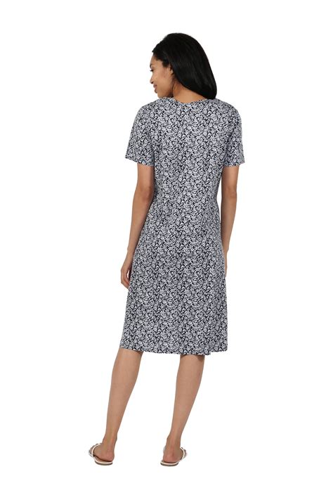 Short Sleeve Cotton Knit Floral A-Line Dress – La Cera™