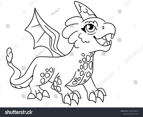 Cute Dragon Wings Vector Coloring Illustration Stock Vector (Royalty ...