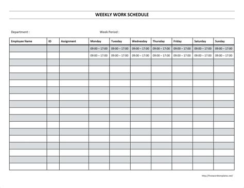 Printable Calendar For Work Schedule