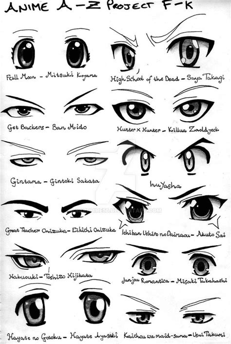 More anime eyes! Yayz But this time, I decided to draw both female (top) and male (bottom) This ...