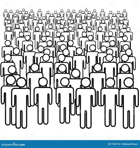 Many Symbol People Black Isolated Crowd Stock Vector - Image: 7184110