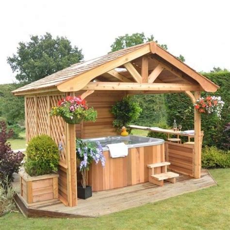 Hot Tub Gazebo Options to Improve Your View in the Yard... | Hot tub landscaping, Hot tub garden ...