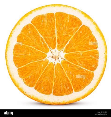 Orange fruit cut in half isolated on white background. Clipping Path ...