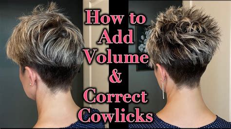 How to Get More Volume at the Crown & Correct Cowlicks | Pixie Hair ...