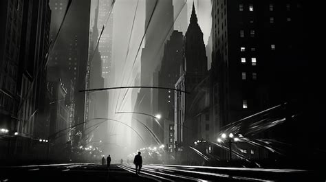 Premium AI Image | black and white photography of a cityscape