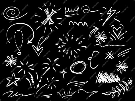 Premium Vector | Hand drawn set of abstract doodle elements use for ...