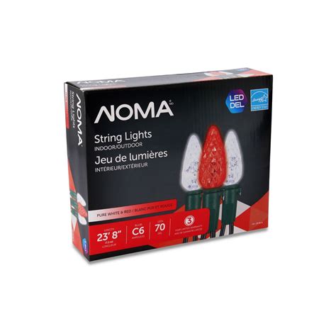 Red & White Christmas Lights | C6 LED Bulbs | 70-Ct | Outdoor/Indoor – NOMA