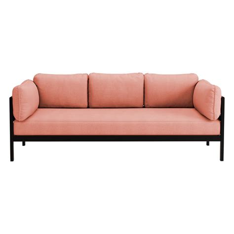 TIPTOE Easy 3-seater sofa, graphite black - vintage pink | Pre-used ...