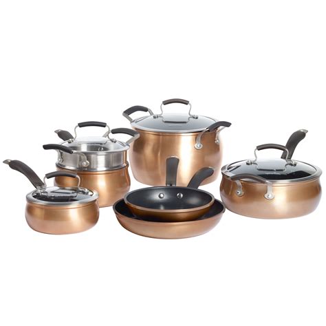 Epicurious 11Pc Cookware Set Non-stick Aluminum Copper - Walmart.com ...