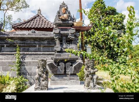 Balinese offerings (canang sari) on throne altar for Acintya (or Sang ...