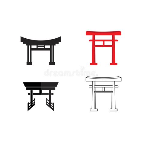 Torii gate Icon stock vector. Illustration of east, gate - 258274198