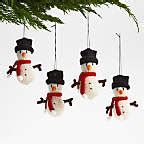 Crochet Snowman Christmas Tree Ornaments, Set of 4 + Reviews | Crate ...