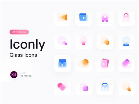 Frosted glass icons by Claire Fan on Dribbble