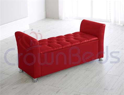 Red Leather Ottoman - Odditieszone