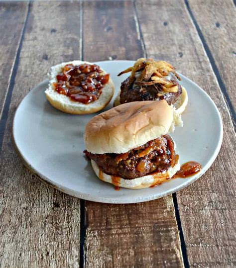 Burgers with Bacon Bourbon Burger Sauce - Hezzi-D's Books and Cooks