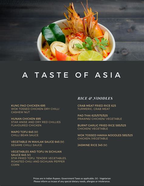 Feast Menu, Menu for Feast, Sheraton Grand Bengaluru Whitefield Hotel & Convention Center, Bengaluru