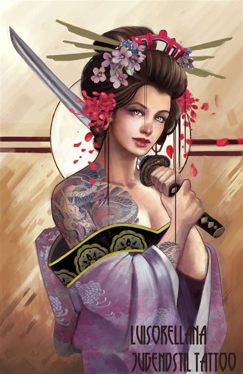 new version of an old draw | Geisha tattoo design, Geisha, Geisha tattoo