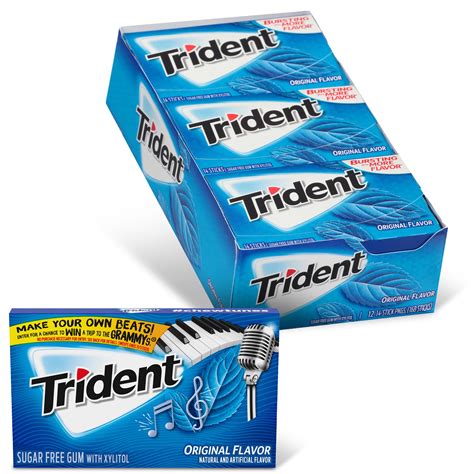 Trident Original Flavor Sugar Free Gum, 12 Packs of 14 Pieces (168 Total Pieces) - Walmart.com ...