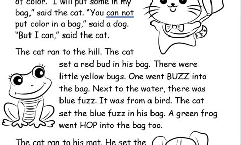 Reading comprehension worksheets for kindergarten - Reading Elephant