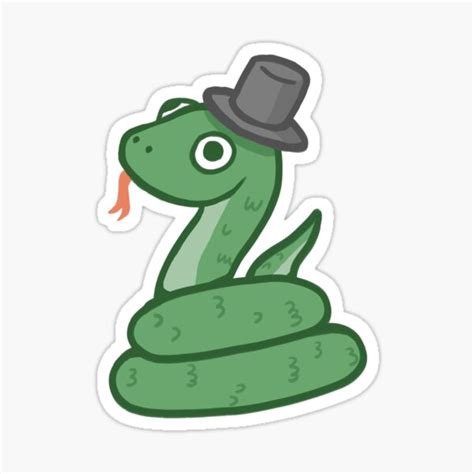 "top hat snake" Sticker for Sale by amphibiansticks | Redbubble